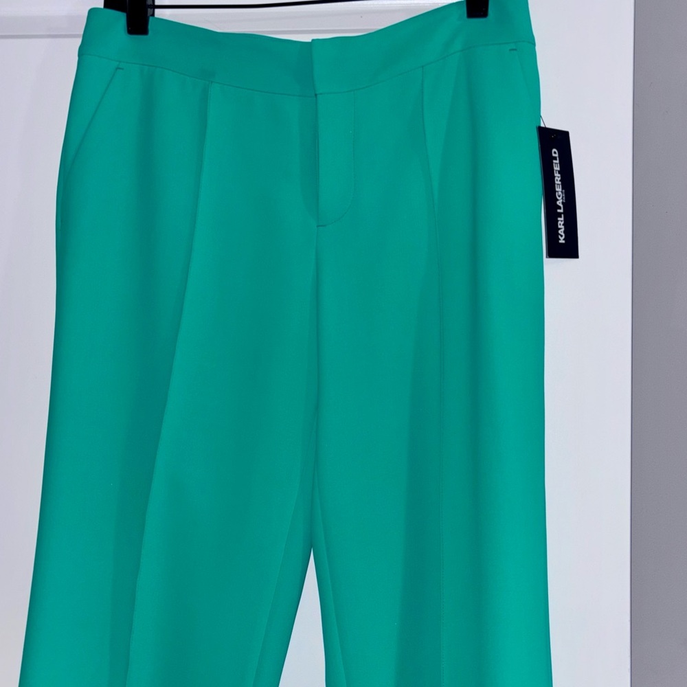 Sexy Karl Lagerfeld Women's Teal Trousers- NWT Sz 6